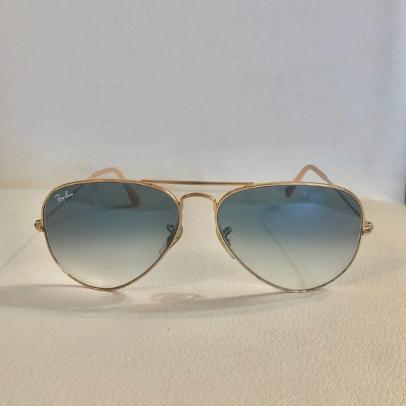 Gold and Blue Gradient Ray-Ban Aviators - Picture 2 of 9